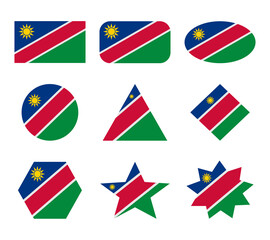 namibia set of flags with geometric shapes - obrazy, fototapety, plakaty