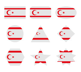 northern cyprus set of flags with geometric shapes