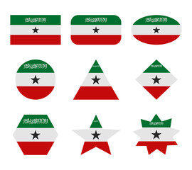 somaliland set of flags with geometric shapes