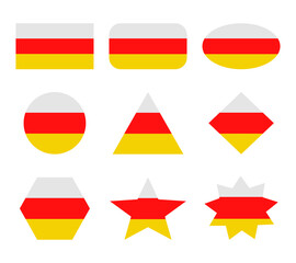 south ossetia set of flags with geometric shapes
