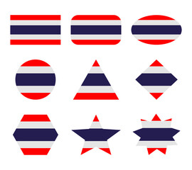 thailand set of flags with geometric shapes