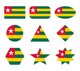 togo set of flags with geometric shapes