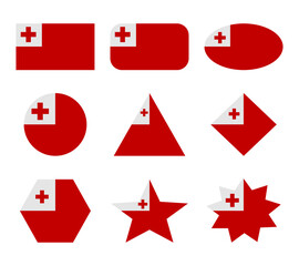 tonga set of flags with geometric shapes