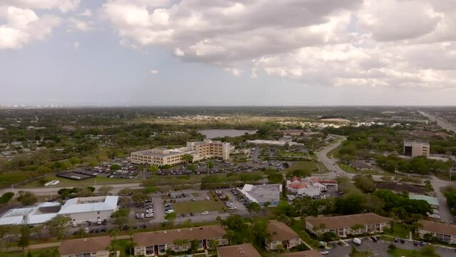 Aerial orbit HCA Florida St Lucie Hospital 4k