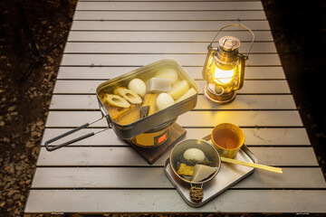 アウトドア料理　あつあつおでん Japanese hotchpotch ODEN