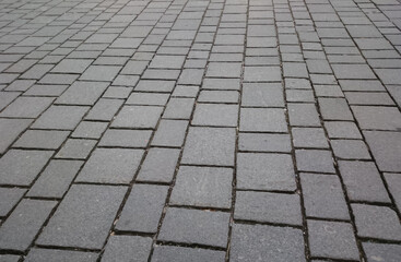 stone block pavement in detail view