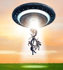The flying saucer abducting young businessman © Elnur