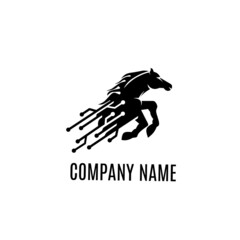 Modern logo icon, horse vector silhouette