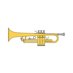 Music trumpet vector, simple musical trumpet illustration