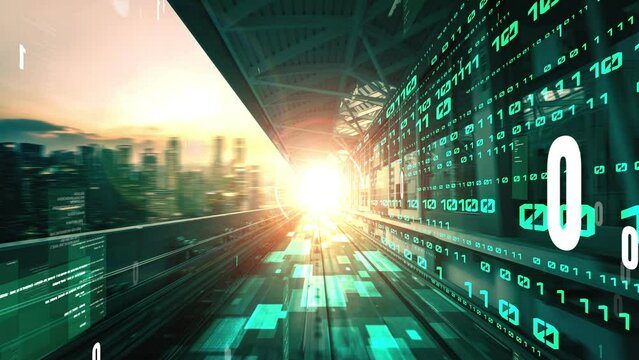 Software development, application programming code and tacit computer coding . Concept of smart digital transformation and technology disruption that changes global trends in new information era .