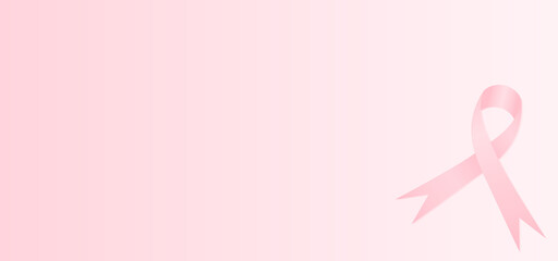 Breast cancer awareness template background with ribbon and blank space for the text. Vector illustration.