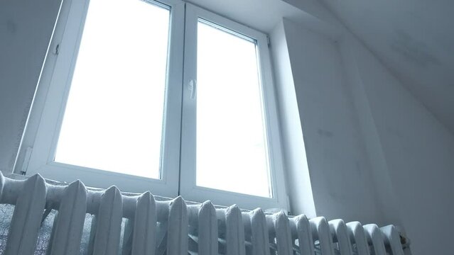battery heating in the winter season. battery near the window.