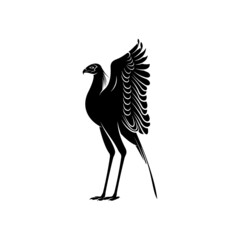 Secretary bird silhouette vector illustration design. Creative design abstract