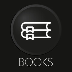 Obraz premium Books minimal vector line icon on 3D button isolated on black background. Premium Vector.