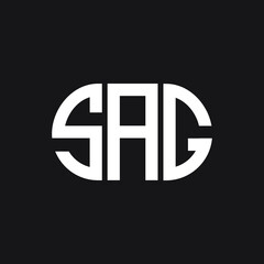 SAG letter logo design on black background. SAG creative initials letter logo concept. SAG letter design.