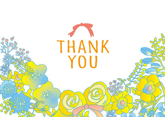 可愛い花のリース　ありがとう　イラスト