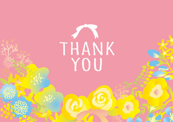 可愛い花のリース　ありがとう　イラスト