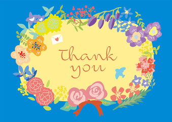 可愛い花のリーフ　ありがとう　イラスト