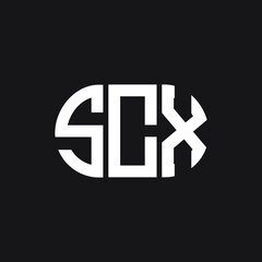 SCX letter logo design on black background. SCX creative initials letter logo concept. SCX letter design. 
