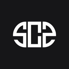 SCZ letter logo design on black background. SCZ creative initials letter logo concept. SCZ letter design. 

