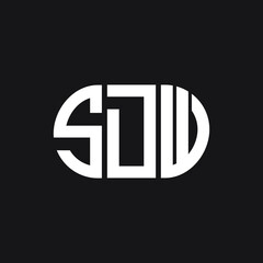 SDW letter logo design on black background. SDW creative initials letter logo concept. SDW letter design. 
