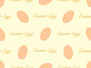 Easter eggs cartoon character seamless pattern on yellow background.Easter day