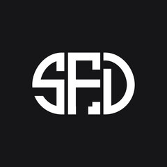 SFD letter logo design on black background. SFD creative initials letter logo concept. SFD letter design. 