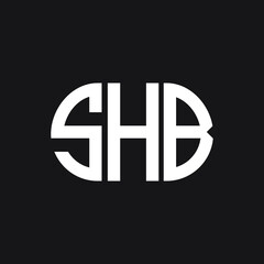 Fototapeta premium SHB letter logo design on black background. SHB creative initials letter logo concept. SHB letter design. 