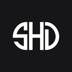 SHD letter logo design on black background. SHD creative initials letter logo concept. SHD letter design. 