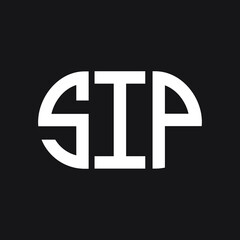 SIP letter logo design on black background. SIP creative initials letter logo concept. SIP letter design.