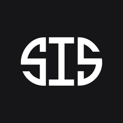 SIS letter logo design on black background. SIS creative initials letter logo concept. SIS letter design.