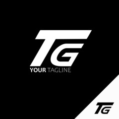 Tg logo monograph, Logo type vector isolated