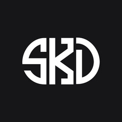 SKD letter logo design on black background. SKD creative initials letter logo concept. SKD letter design.