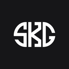 SKG letter logo design on black background. SKG creative initials letter logo concept. SKG letter design.