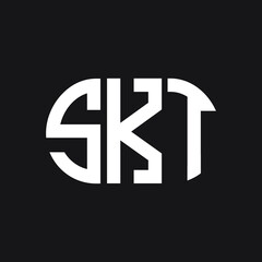 SKT letter logo design on black background. SKT creative initials letter logo concept. SKT letter design.