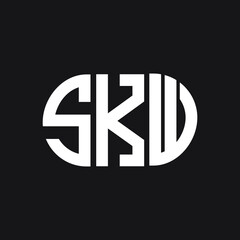 SKW letter logo design on black background. SKW creative initials letter logo concept. SKW letter design.