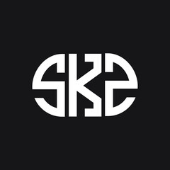 SKZ letter logo design on black background. SKZ creative initials letter logo concept. SKZ letter design.
