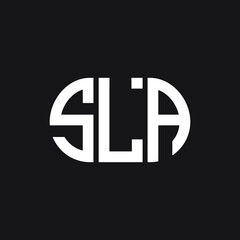 SLA letter logo design on black background. SLA creative initials letter logo concept. SLA letter design.