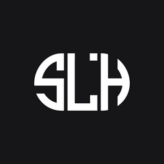 SLH letter logo design on black background. SLH creative initials letter logo concept. SLH letter design.