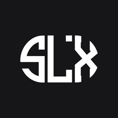 SLX letter logo design on black background. SLX creative initials letter logo concept. SLX letter design. 
