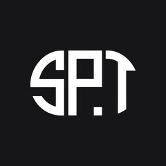 SPT letter logo design on black background. SPT creative initials letter logo concept. SPT letter design. 