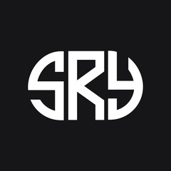 SRY letter logo design on black background. SRY creative initials letter logo concept. SRY letter design.

