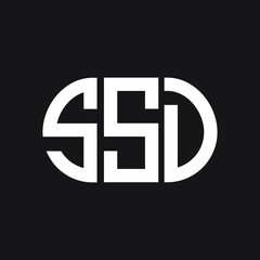 SSD letter logo design on black background. SSD creative initials letter logo concept. SSD letter design.