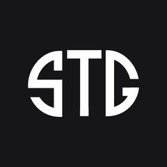 STG letter logo design on black background. STG creative initials letter logo concept. STG letter design.
