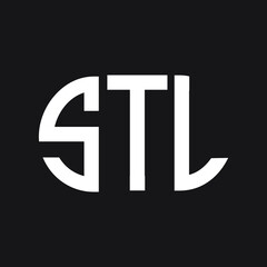 STL letter logo design on black background. STL creative initials letter logo concept. STL letter design.

