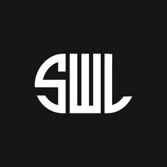 SWL letter logo design on black background. SWL creative initials letter logo concept. SWL letter design.
