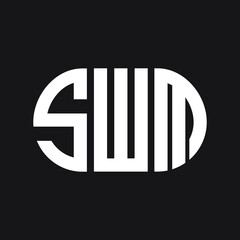 SWM letter logo design on black background. SWM creative initials letter logo concept. SWM letter design.
