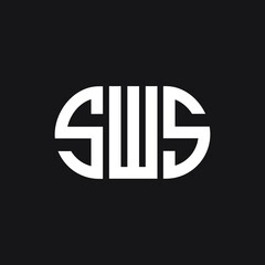 SWS letter logo design on black background. SWS creative initials letter logo concept. SWS letter design.