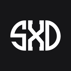 Obraz premium SXO letter logo design on black background. SXO creative initials letter logo concept. SXO letter design.