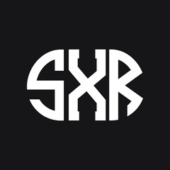 SXR letter logo design on black background. SXR creative initials letter logo concept. SXR letter design.